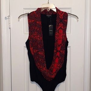 Bebe red/black bodysuit